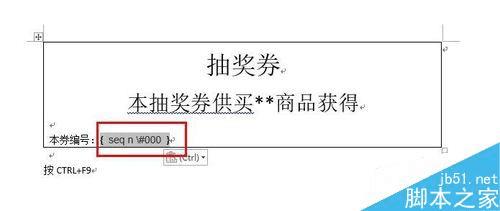 怎么样能够在Word中设计自动编号的抽奖券?