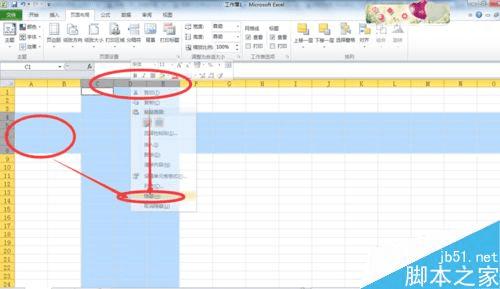 在EXCEL表格中设置隐藏行、列的办法