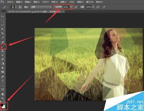 怎么样在ps中晶格化修改人物图的背景?