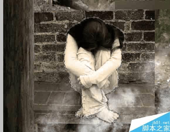 在ps中合成独自坐在地下室男子的黑暗哥特风格场景的步骤