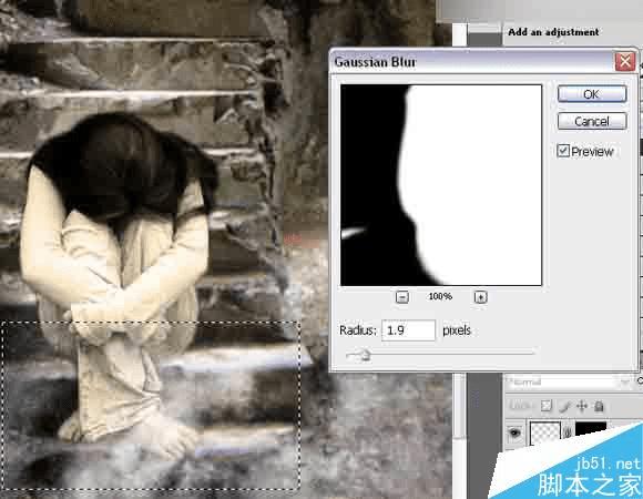在ps中合成独自坐在地下室男子的黑暗哥特风格场景的步骤