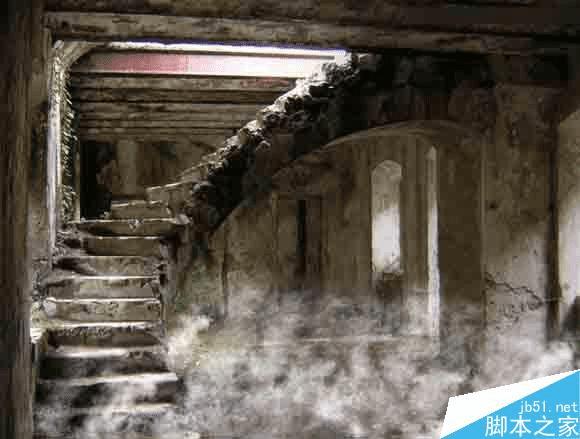 在ps中合成独自坐在地下室男子的黑暗哥特风格场景的步骤