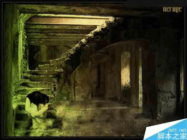 在ps中合成独自坐在地下室男子的黑暗哥特风格场景的步骤