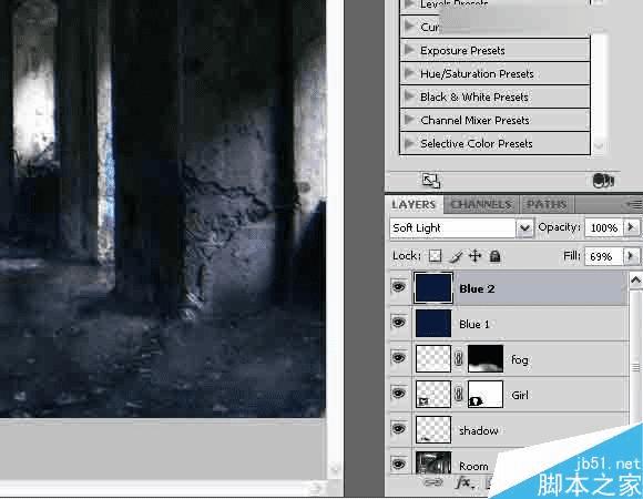 在ps中合成独自坐在地下室男子的黑暗哥特风格场景的步骤