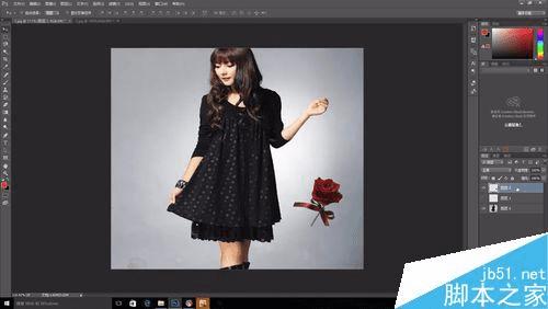 如何使用PS合成手握鲜花的美女效果图?