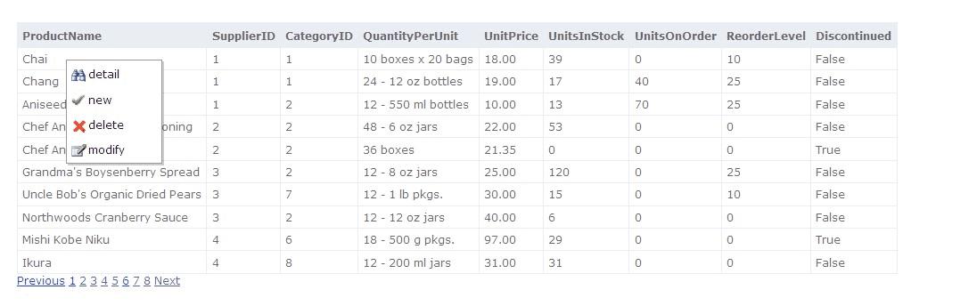 ASP.NET MVC2右键菜单和简单分页的详细介绍