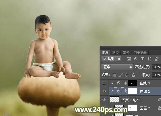 怎么样在PS中合成长着翅膀坐在蘑菇上的可爱天使?