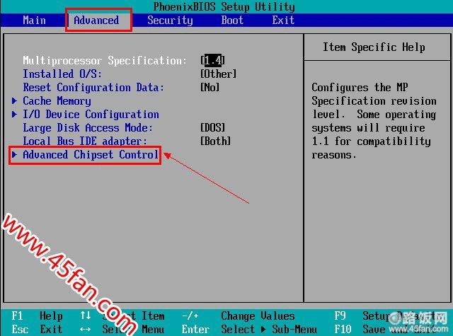 ѡAdvanced˵ġAdvanced Chipset Controlѡ