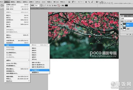 סCtrlͼ1ͼһ£ѡȫͼȻѡ񡾱༭---任---ˮƽת