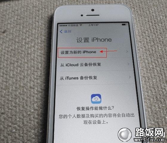 设置为新的iPhone