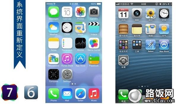 iOS 7与iOS 6系统界面界面对比