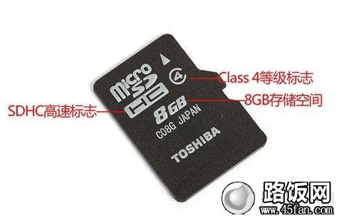 符合SDHC规范的Class 4等级8GB Micro SD内存卡