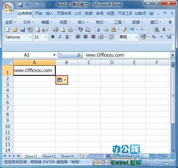 显示粘贴选项效果