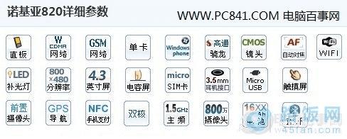 诺基亚Lumia820硬件配置