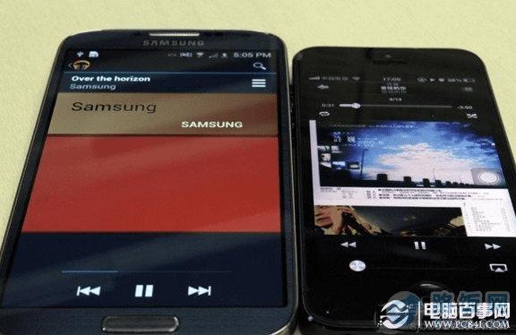三星S4与iPhone5自带播放器界面对比