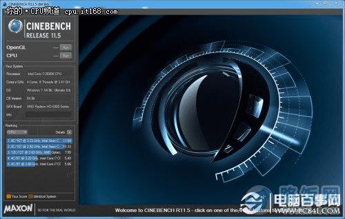 CPU基准性能:CineBenchmark 11.5