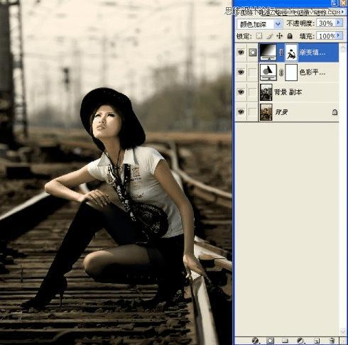 photoshop如何调出冷艳黄铜色美女照片?