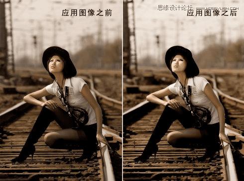 photoshop如何调出冷艳黄铜色美女照片?