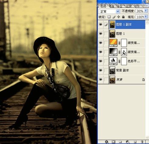 photoshop如何调出冷艳黄铜色美女照片?