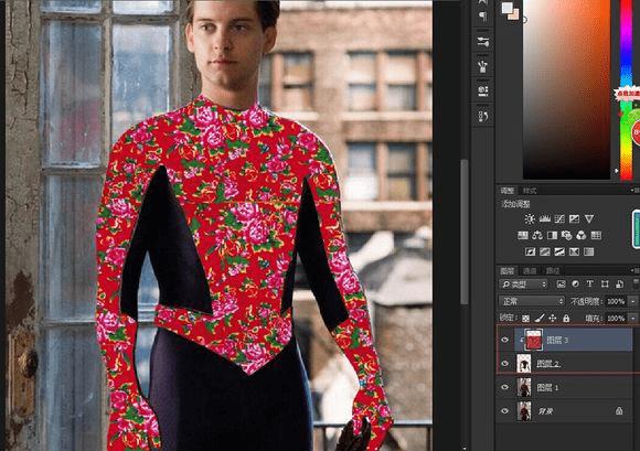 PS给蜘蛛侠换漂亮东北棉袄的操作教程