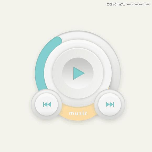 Photoshop制作有质感的圆形播放器UI图标的方法