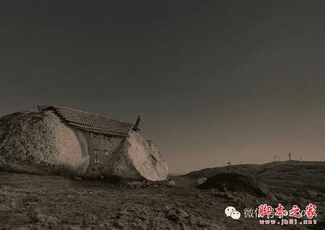 PS合成石屋前老人抽象画的操作步骤