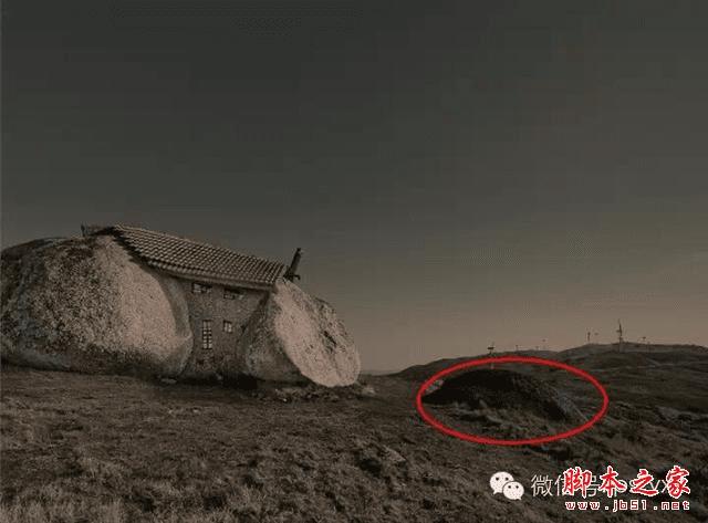 PS合成石屋前老人抽象画的操作步骤