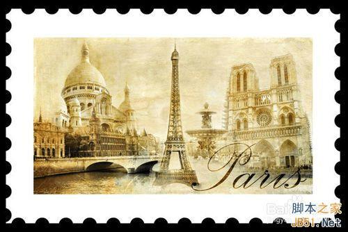 Photoshop怎么制作复古风的邮票和邮戳?