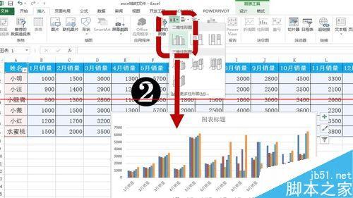 在excel图表中设置根据自己的筛选产生变动功能的方法步骤