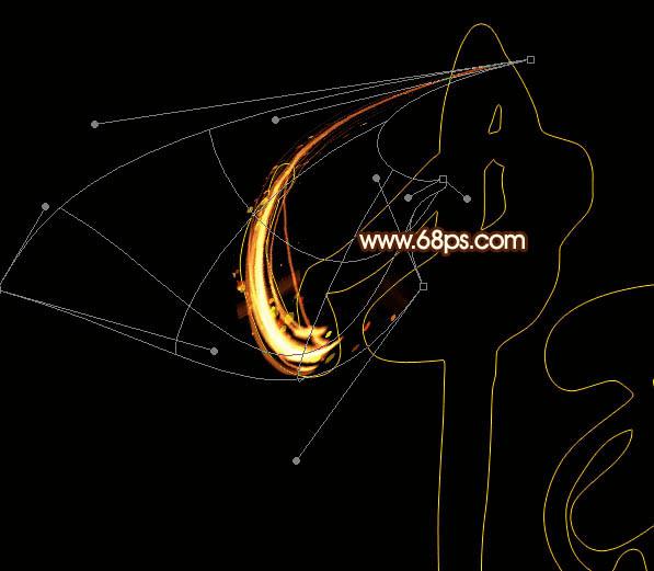 用pa制作流畅的中秋火焰光丝字的教程