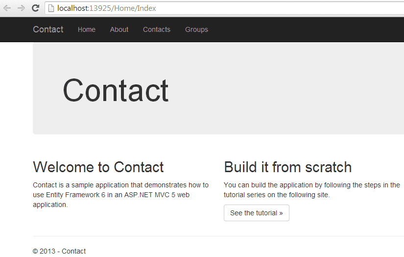 MVC5+EF6的简单示例介绍