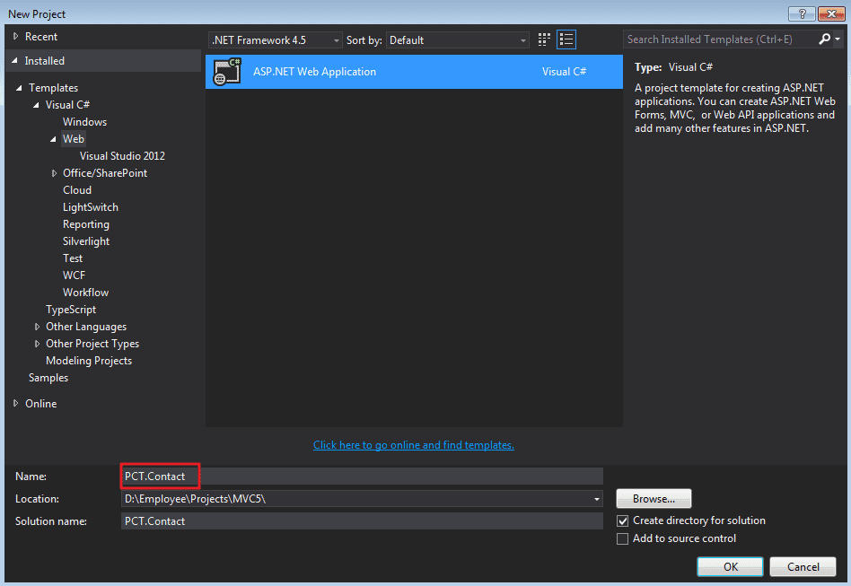 MVC5+EF6的简单示例介绍