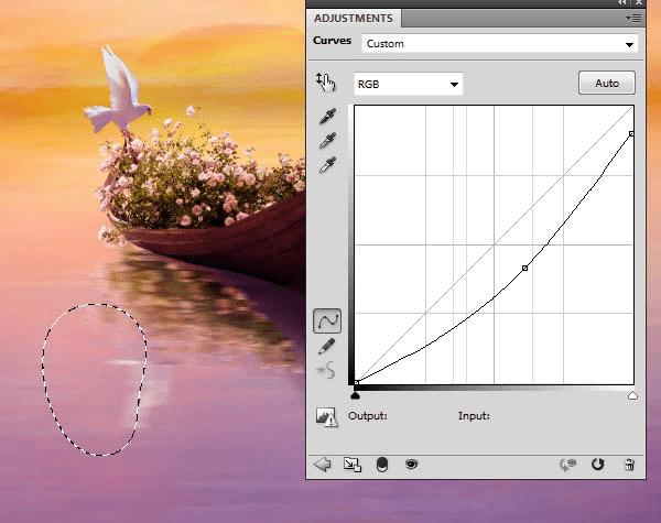 如何在PS中合成霞光中的小艇场景?