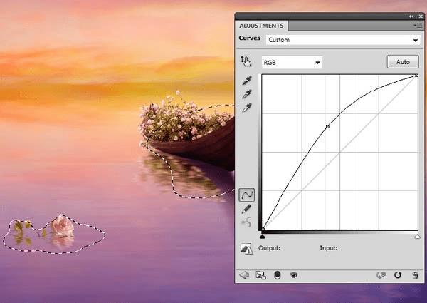 如何在PS中合成霞光中的小艇场景?