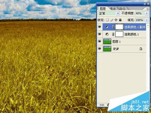 如何使用ps将夏季绿色图片变成秋季的黄色效果?