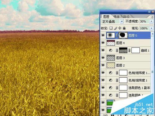 如何使用ps将夏季绿色图片变成秋季的黄色效果?