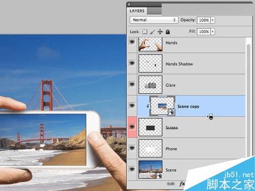 在ps中巧用智能滤镜制作手机看图片特效模型的方法步骤