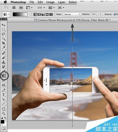 在ps中巧用智能滤镜制作手机看图片特效模型的方法步骤