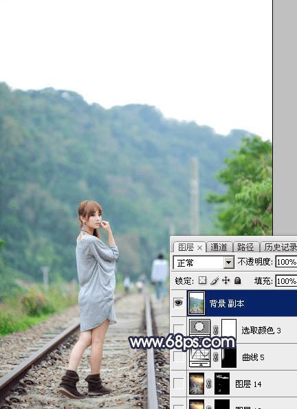 用ps调出唯美的暗调霞光色的外景泛白图片的方法