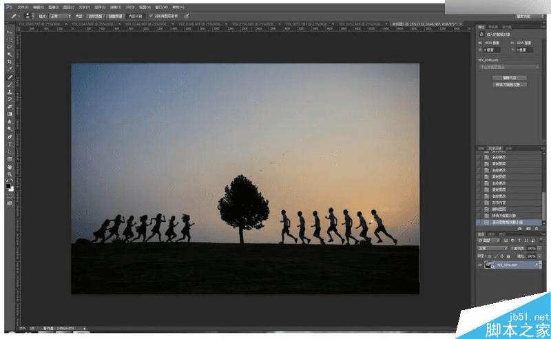 怎么样使用ps合成创意的多重剪影人像?