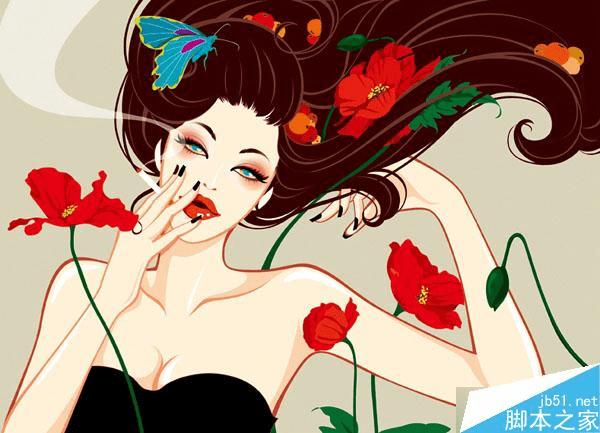 在AI中绘制漂亮潮流的绘制插画的技巧