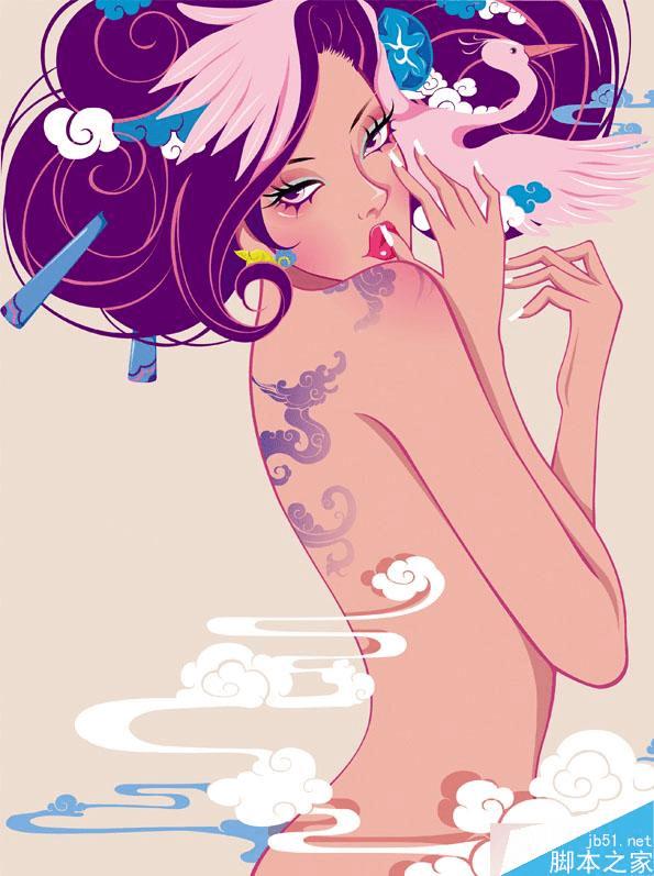 在AI中绘制漂亮潮流的绘制插画的技巧