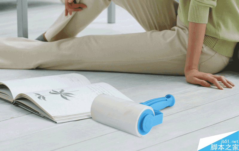 如何在ps中合成一个粘毛器产品的动态效果海报?