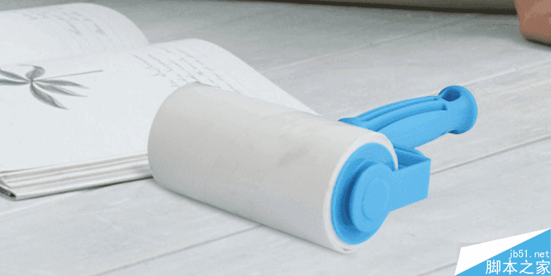 如何在ps中合成一个粘毛器产品的动态效果海报?