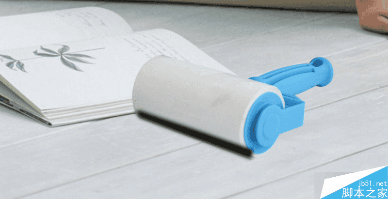 如何在ps中合成一个粘毛器产品的动态效果海报?