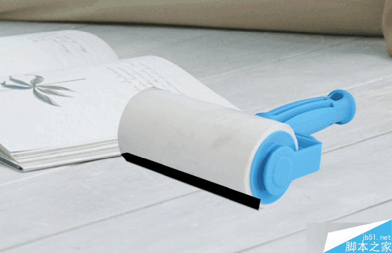 如何在ps中合成一个粘毛器产品的动态效果海报?