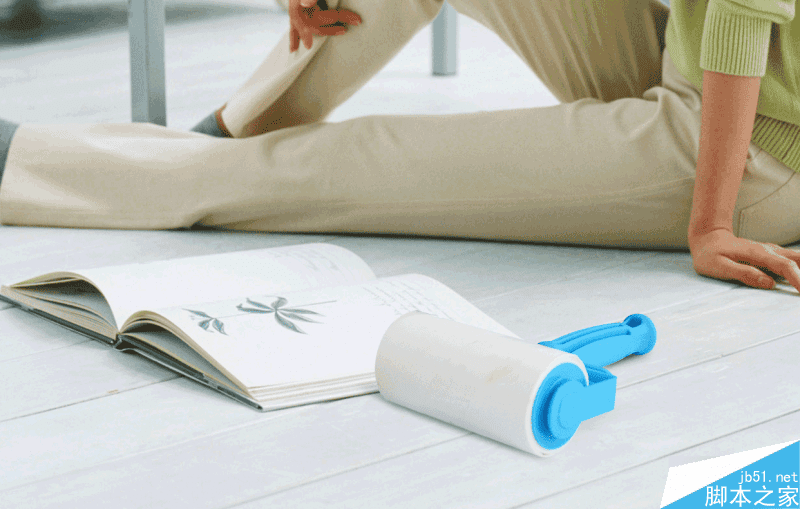 如何在ps中合成一个粘毛器产品的动态效果海报?