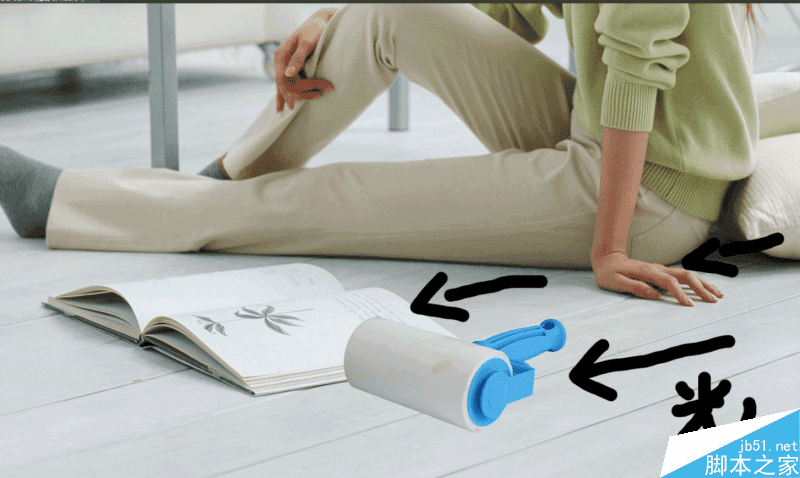 如何在ps中合成一个粘毛器产品的动态效果海报?