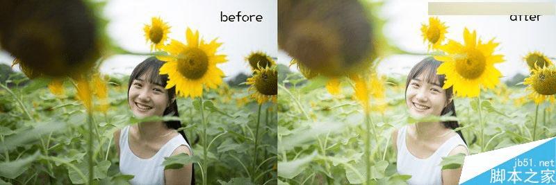 怎么样在ps中把向日葵中的女孩调出唯美日系暖色调效果?