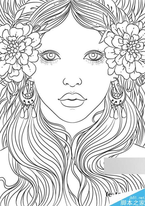 怎么样在AI中绘制漂亮得印第安女人头像插画?